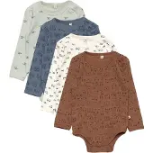 Pippi Baby Bodys l/ä - 4er-Pack - Blue Mirage - - 74 - Body L/Ä