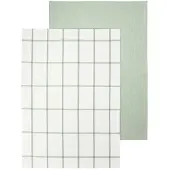 Blomus Geschirrtuch Taulo Quadratisch White / Desert Sage 50 x 70 cm (2er Set)