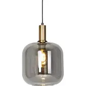 QAZQA Design Hängelampe schwarz mit Gold mit Rauchglas - Zuzanna