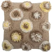 Bloomingville Somma Kissen, gelb, 50 cm x 50 cm, Wolle - , Somma, Braun / Rost, für Wohnzimmer, Stoff / Textil