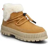 Palladium Pallashock Lo Hiver Enkellaarsjes Plat - Cognac - Maat 37