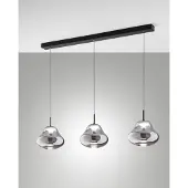 FABAS LUCE Glas Hängelampe Deva, dimmbar, alu / grau / zink, für Wohn- / Esszimmer, Glas, Modern, Pendelleuchte