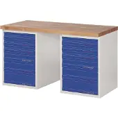 TECWERK Werkbank Ser.BK 650 B1500xT700xH840mm Buche lichtgrau/blau 12 Schubl.