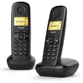 Gigaset A270 Duo, DECT-Telefon, Kabelloses Mobilteil, Freisprecheinrichtung, 80 Eintragungen, Anrufer-Identifikation, Schwarz