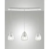 FABAS LUCE Britton Pendelleuchte aus Metall und transparentem Borosilikatglas, E27-Fassung, 3 x 40 W, modernes Design für Innenbereich, Schutzart IP20