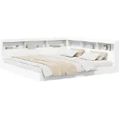 vidaXL Bücherregal-Bett mit Regal Weiß 180 x 200 cm Holzwerkstoff