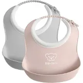 BabyBjörn Lätzchen-Set 2er-Pack, Grau/Rosa