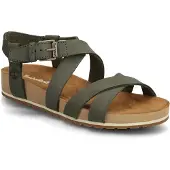 Timberland Damen Malibu Waves Sandalen mit Fersenriemen Dark Green Nubuck-Schuhgröße 38