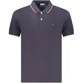 Coveri Moving Herren Poloshirt Blau – Kurzarm, Kontrastdetails, Besticktes Logo