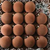 OEM 15 Stück weiches Kerstbaul, bulk geflochtene Kerstbauluminieren, Kunststoff-Kerstdekorationshänge (braun)