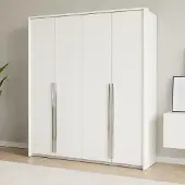 Beautysofa | Drehtürenschrank GIANA 210 cm Moderne Garderobenschrank mit 4 Türen, Weiß