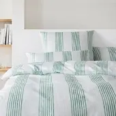 Elegante Mako-Satin Bettwäsche Capri jadegrün 160x210 cm + 65x100 cm - grün