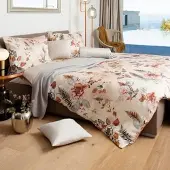 Hefel TencelTM Lyocell Bettwäsche Trend Ischia 135x200 cm + 80x80 cm - beige;grün;rot