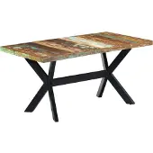 vidaXL Esstisch 160x80x75 cm Altholz Massiv