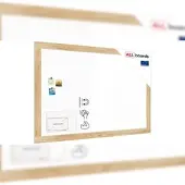 Allboards Magnetisches Whiteboard, trocken abwischbar PREMIUM 180x120cm, massiver Rahmen im Eichendesign