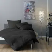 Lorena Mako-Satin Bettwäsche Venedig Kissenbezug einzeln 40x60 cm | anthrazit - grau