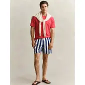 Gant Badehose Block Striped Swim Shorts Herren Rich Navy / White-XXXL