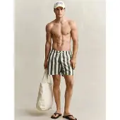Gant Badehose Block Striped Swim Shorts Herren Dry Herb Green / White-S