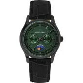 Jacques Lemans 1-2213H Herrenarmbanduhr Derby mit Mondphase Schwarz/Grün
