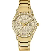 Jacques Lemans 1-2191C Damenuhr Quarz Venice Goldfarben mit Glitzer