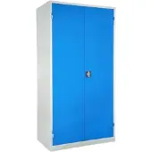 Ceha Stahlakten- und Werkstattschrank mit 100 cm Breite und 60 cm Tiefe verzinkte Fachböden mit Türen in RAL5012 (lichtblau)