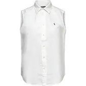 Ralph Lauren für Damen. 211968992001 Oxford ärmelloses Hemd weiß (XS), Baumwolle, Ärmellos / Hosenträger