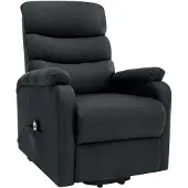 vidaXL Massagesessel mit Aufstehhilfe Dunkelgrau Stoff