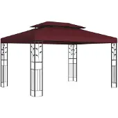 vidaXL Pavillon 3,97 x 2,96 x 2,68 m Weinrot Polyester und Stahl