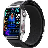 INF Smartwatch mit medizinischer Air-Pumpe Blutdruckmessung und ECG, 2.10" IPS, Schwarz