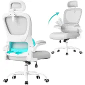 Songmics Ergonomischer Bürostuhl mit Netzgewebe und klappbaren Armlehnen OBN041G01