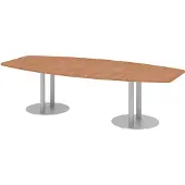 Hjh OFFICE PRO KARAT S 28 S - Karat Nussbaum mit Säulenfuß/Silber 280 x 130