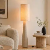 LumenXL Stehlampe Santer aus Leinen in Beige