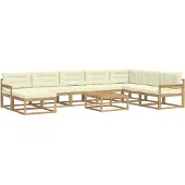 vidaXL Outdoor-Sofagarnitur 9 stk. Weiß und Creme
