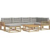 vidaXL Outdoor-Sofagarnitur 7 stk. Weiß und Hellgrau