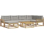 vidaXL Outdoor-Sofagarnitur 7 Stk. Weiß und Hellgrau
