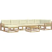 vidaXL Outdoor-Sofagarnitur 8 pcs Weiß und Creme