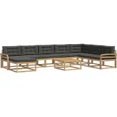 vidaXL Outdoor-Sofagarnitur 9 Stk. Weiß und Anthrazit