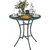 HTI Gartentisch Ivo, Rund, Metall, Blau, Ø 55 cm, 68 cm hoch, platzsparend