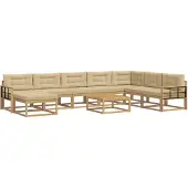 vidaXL Outdoor-Sofagarnitur 9 Stk. Weiß und Beige