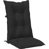 vidaXL Set Hochlehner-Stuhlkissen 4 pcs Melange Schwarz