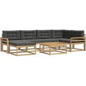 vidaXL Outdoor-Sofagarnitur 7 Stk. Weiß und Anthrazit