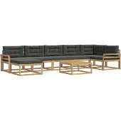 vidaXL Outdoor-Sofagarnitur 8 Stk. Weiß und Anthrazit