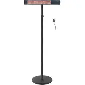 TunaBone Radiator Electric Standing Patio Heater, Single carbon golden tube, Black