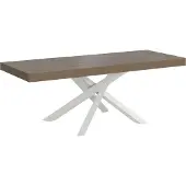 Itamoby Volantis Premium taubengrauer Ausziehtisch 200/304x90 cm mit weißen Beinen