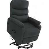 Syfax Massagesessel mit Aufstehhilfe Dunkelgrau Stoff