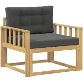 vidaXL Outdoor Mittelsofa Polyester Weiß