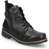 Rieker Damen Stiefelette flacher Schnürstiefel mit Riemen und Schnalle 73520, Größe:41 EU, Farbe:Schwarz
