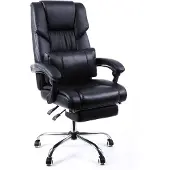 Songmics Racingstuhl Bürostühle Gamingstuhl Chefsessel Drehstuhl mit Fußablage Polyurethanschwarz OBG71B