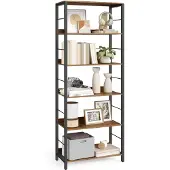 Vasagle Bücherregal mit sechs Ebenen und Rückwänden im Industriedesign LLS118B01