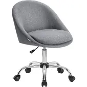 Songmics Homeoffice-Stuhl aus Baumwoll-Leinen-Mischgewebe schiefergrau OBG020G05